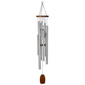 MMTM Wind Chime, Taj Maha/Magical Mystery, Aluminum/Ash Wood, Silver, Teak